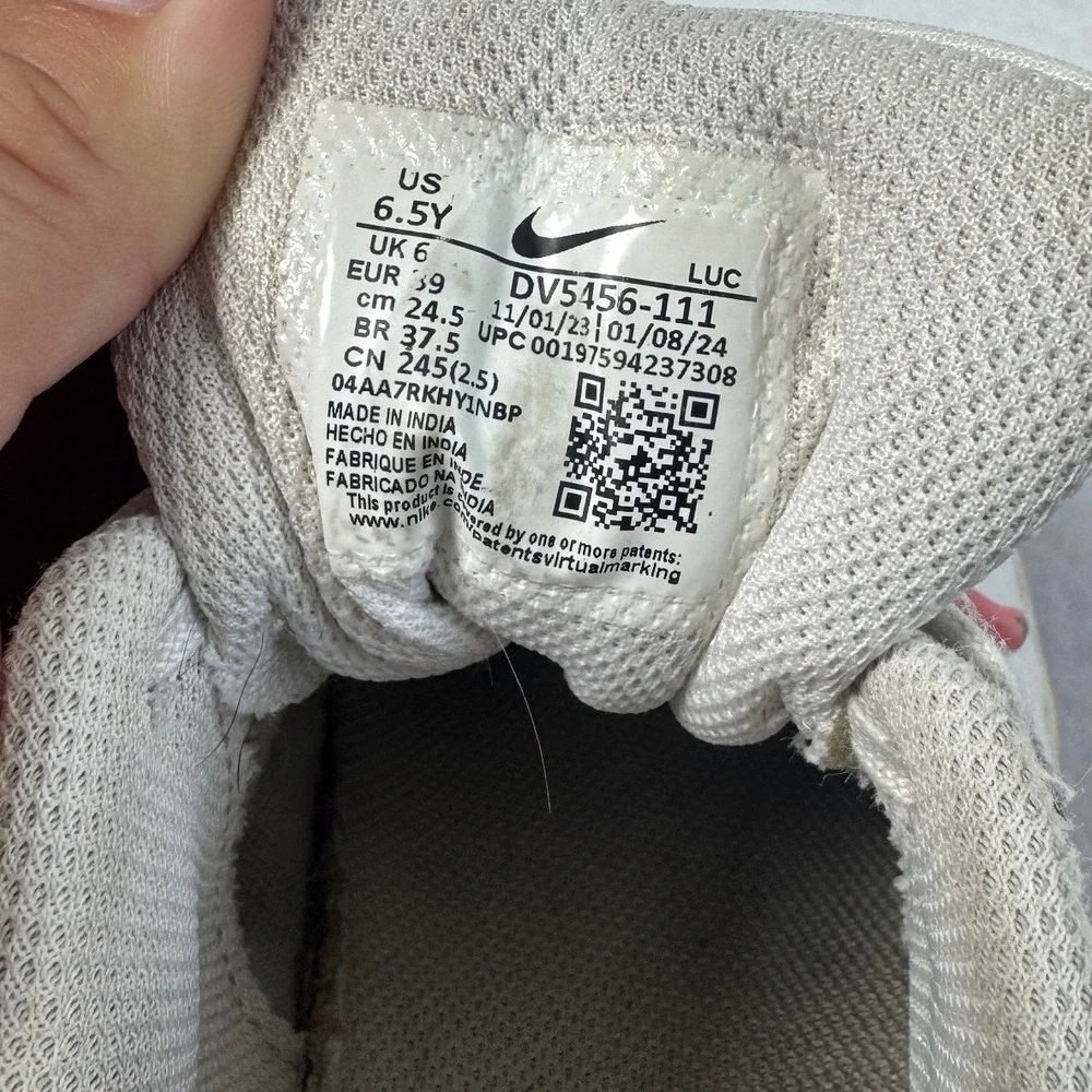 Athleisure Nike‎ 6.5Y Court Borough Low 2 White Sunset Pulse Sneakers DV5456-111